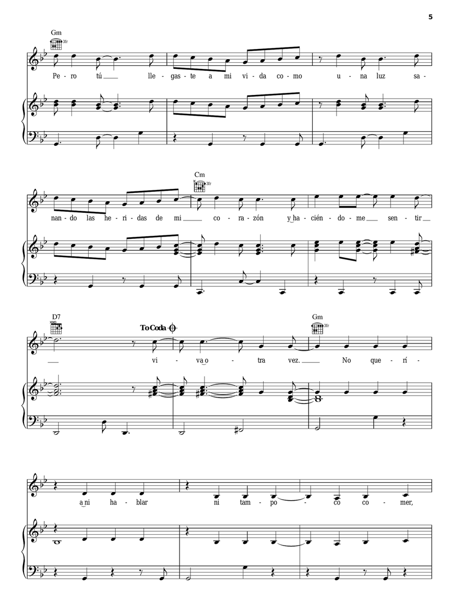 Te Busque Te Busque Piano, Vocal, Guitar scores gallery preview page 5