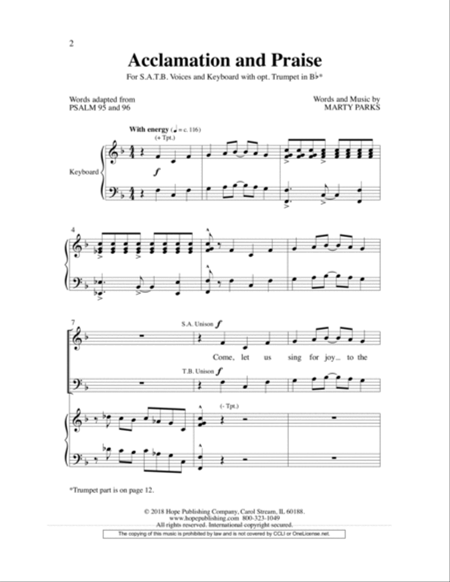 Acclamation and Praise Choir scores gallery preview page 2