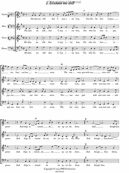 A Pilgrimes Solace (scores and vocal clefs part set)