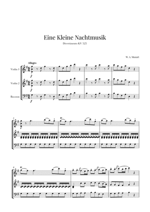 Book cover for Eine Kleine Nachtmusik for 2 Violins and Bassoon
