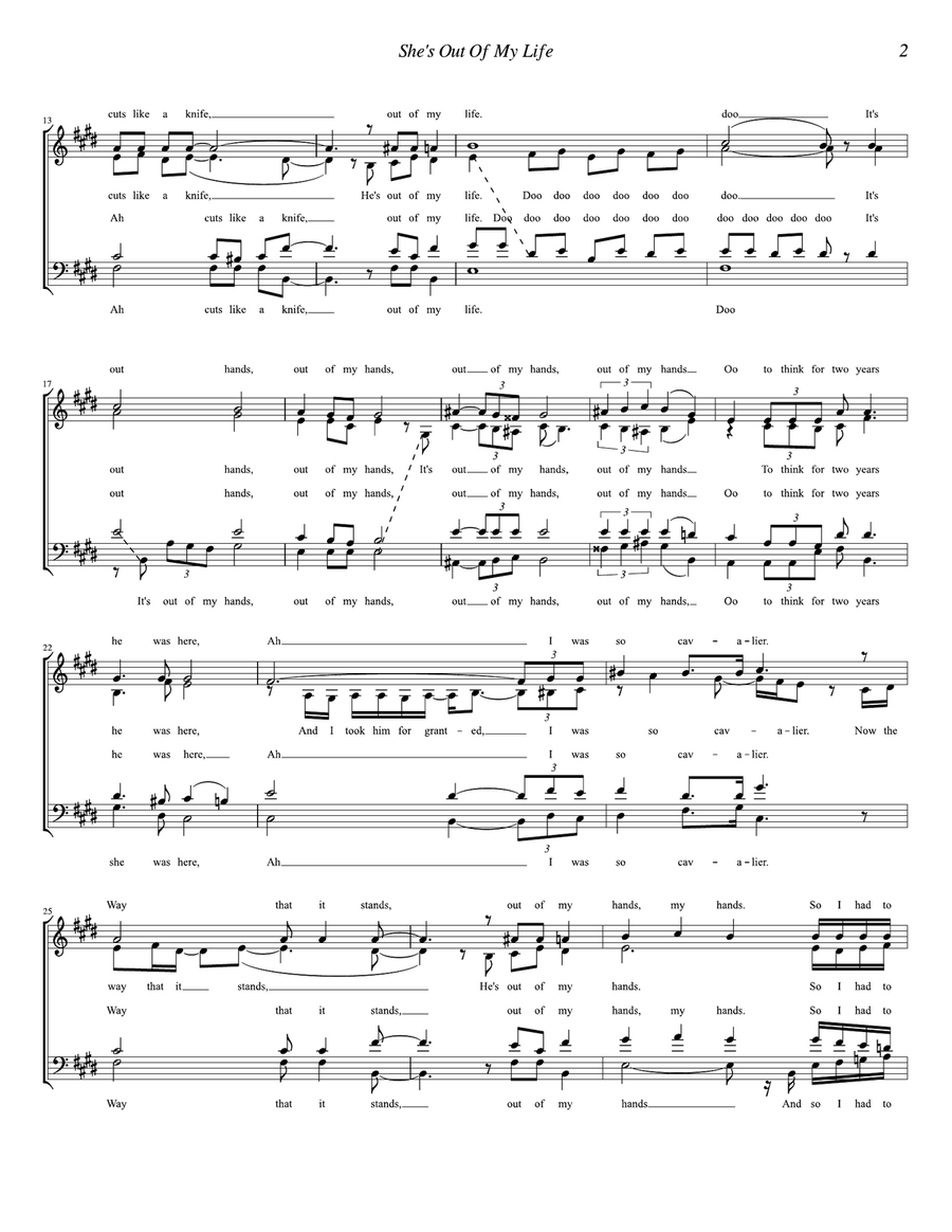 She's Out Of My Life 4-Part scores gallery preview page 2