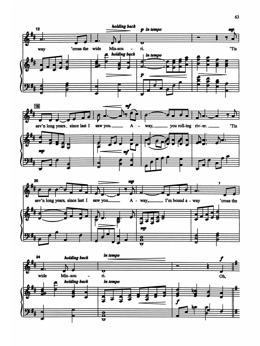 Shenandoah - Piano/Vocal Solo (Medium High) Piano, Vocal scores gallery preview page 2