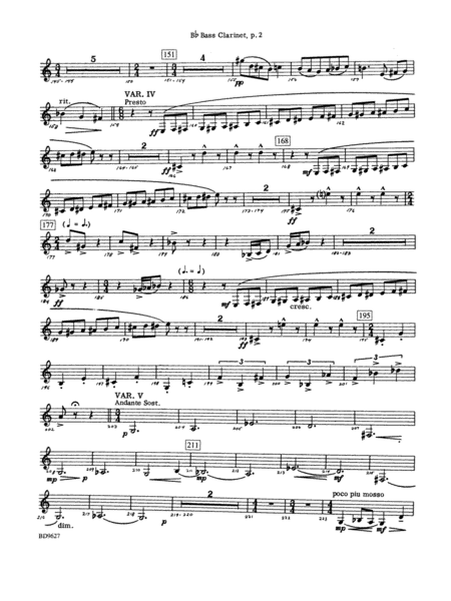 Variations on a Theme of Robert Schumann: B-flat Bass Clarinet