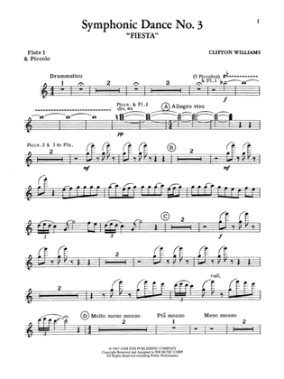 Symphonic Dance No. 3 ("Fiesta"): Flute
