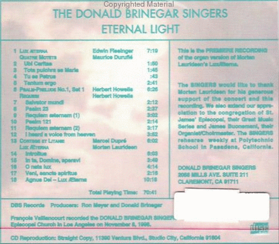 Eternal Light CD Voice scores gallery preview page 2