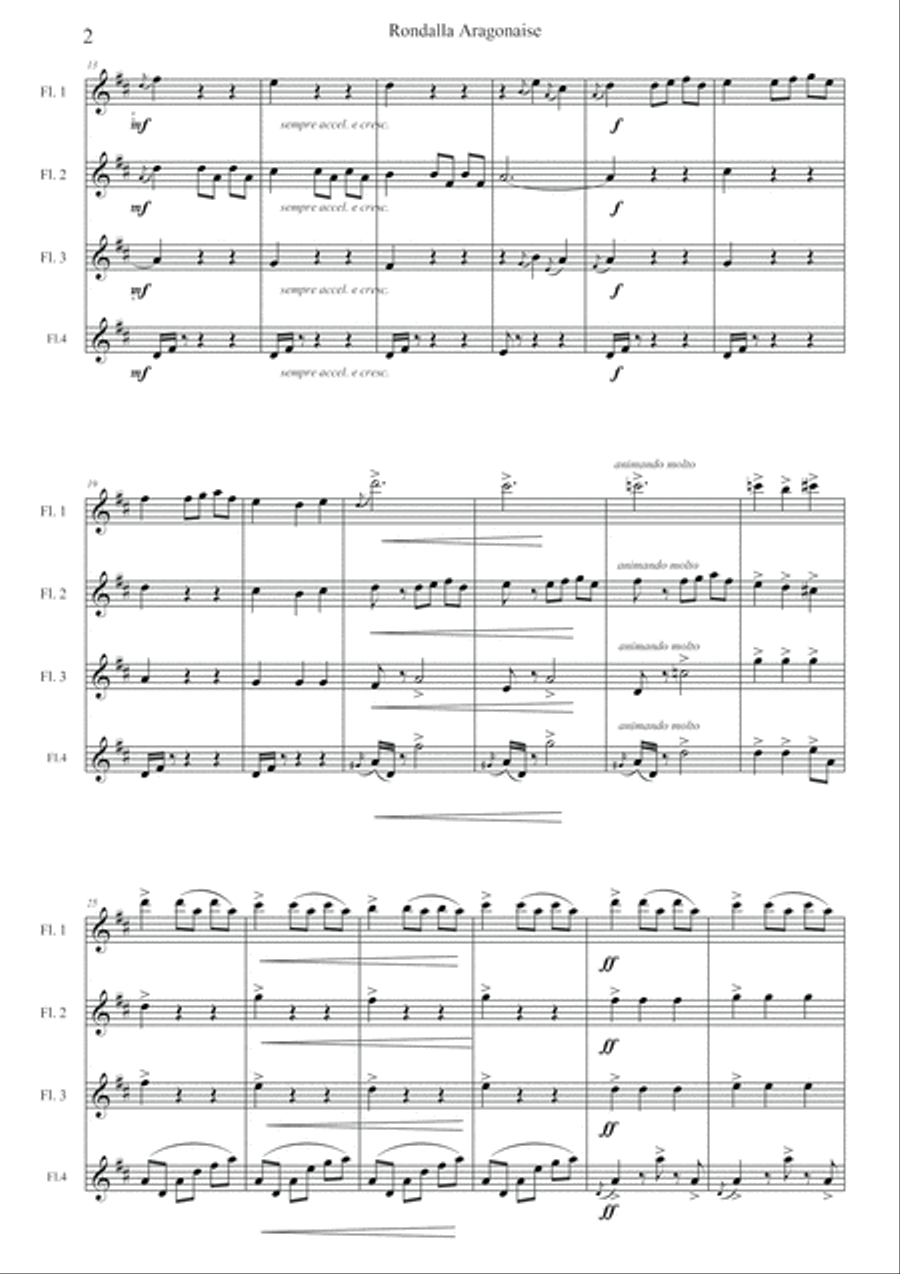Spanish Dance n°6 Rondella Aragonnaise Flute Solo scores gallery preview page 3