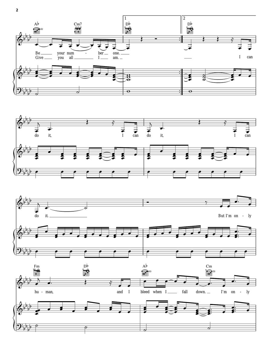 Human Piano, Vocal, Guitar scores gallery preview page 2
