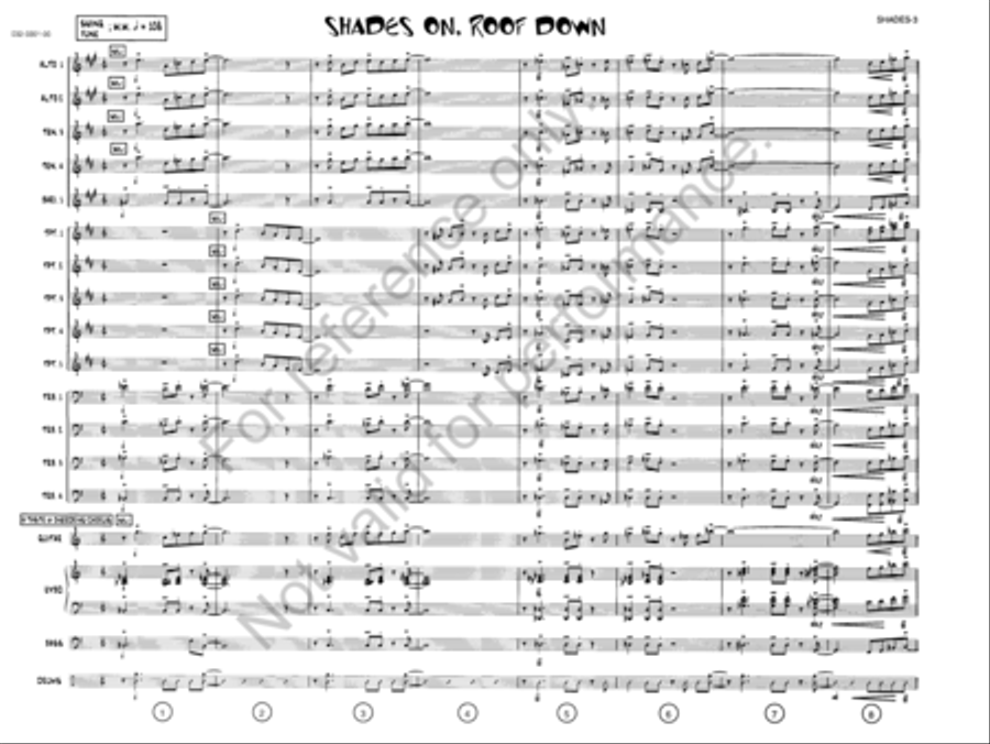 Shades On, Roof Down! Jazz Ensemble scores gallery preview page 2