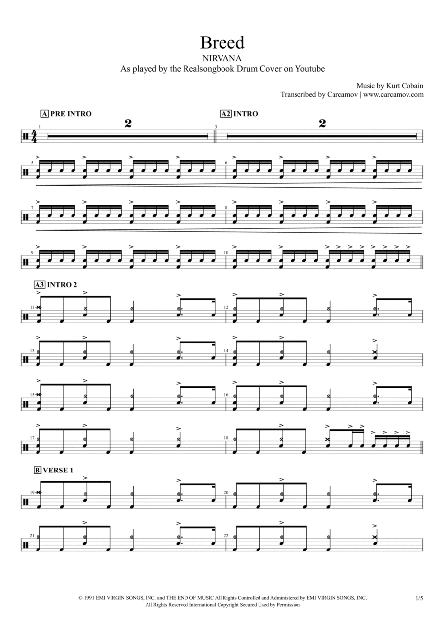 Breed Drum Set scores gallery preview page 1