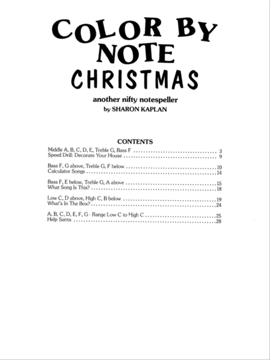 Color by Note Christmas Piano Method scores gallery preview page 2
