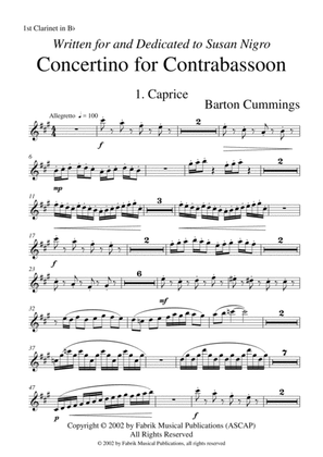 Barton Cummings: Concertino for contrabassoon and concert band, 1st Bb clarinet part