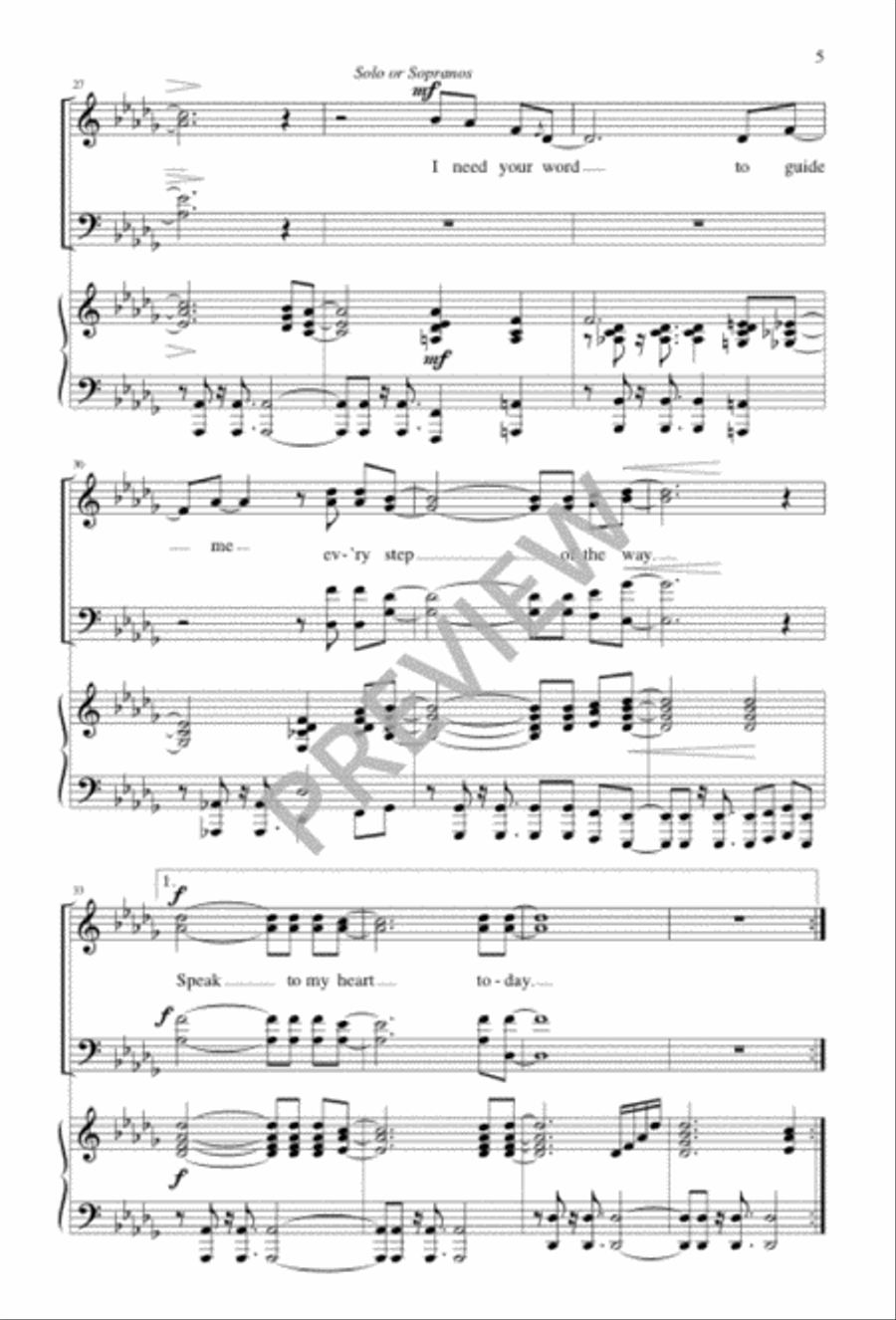 Speak to My Heart 4-Part scores gallery preview page 5