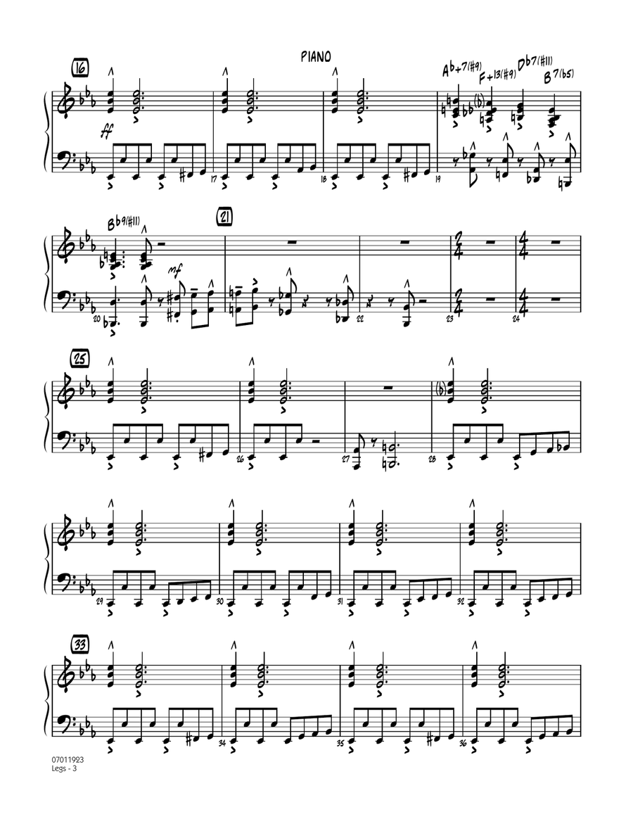 Legs - Piano Jazz Ensemble scores gallery preview page 3