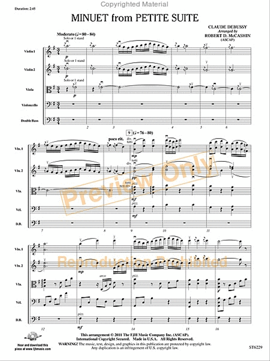 Minuet from Petite Suite String Orchestra scores gallery preview page 2