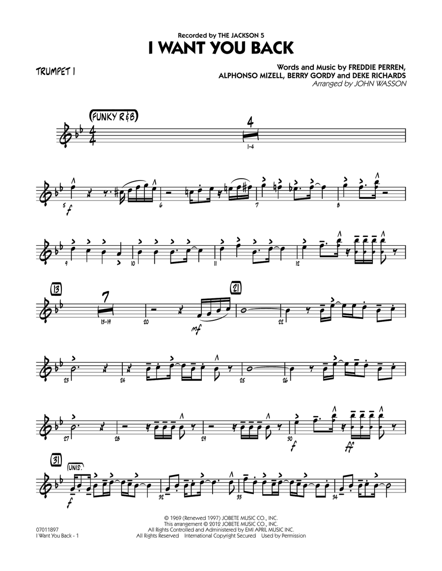 I Want You Back - Trumpet 1