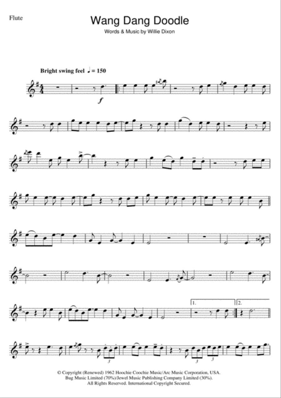 Wang Dang Doodle Flute Solo scores gallery preview page 1