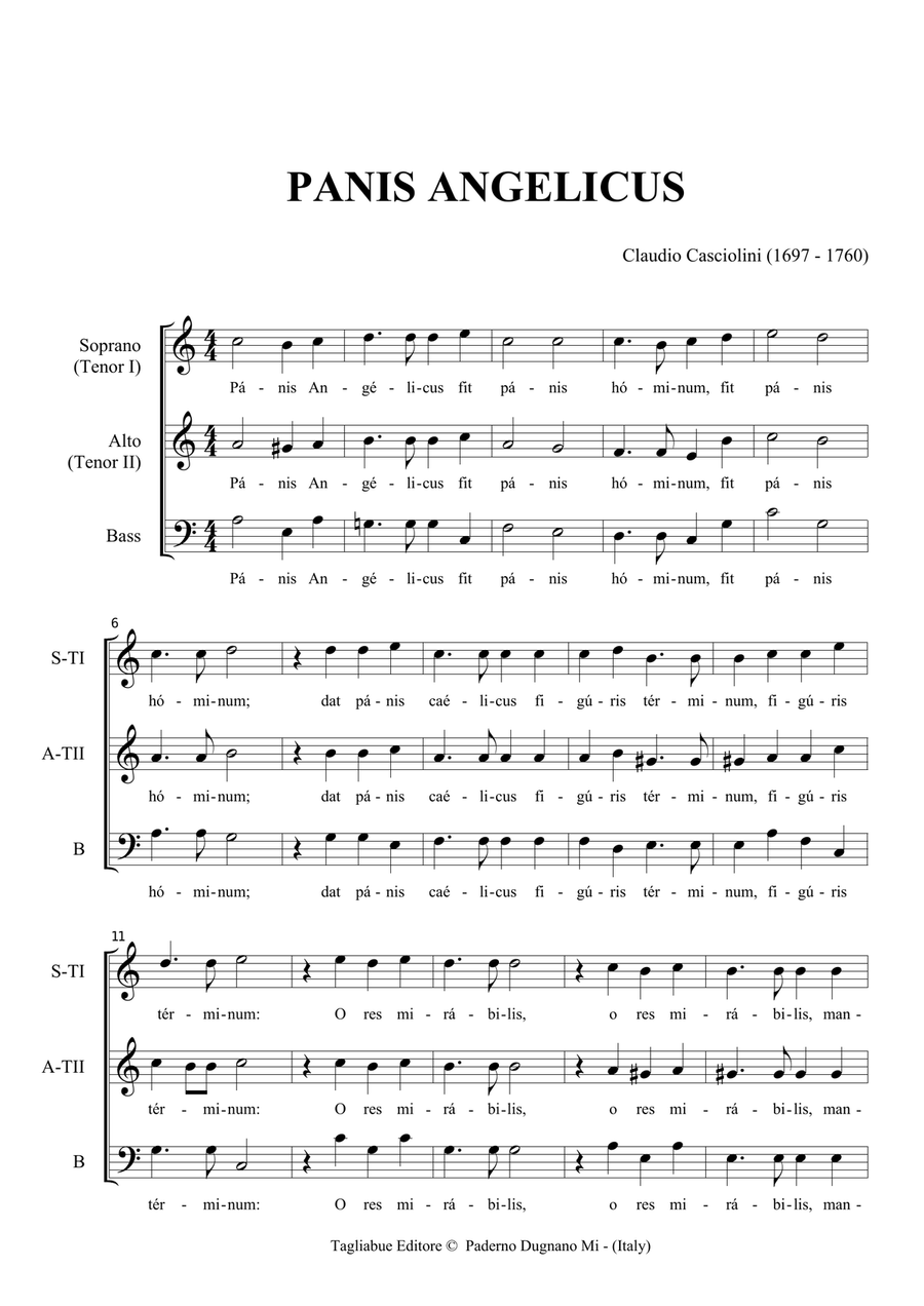PANIS ANGELICUS - Casciolini - For SAB or TTB Choir TTB scores gallery preview page 2