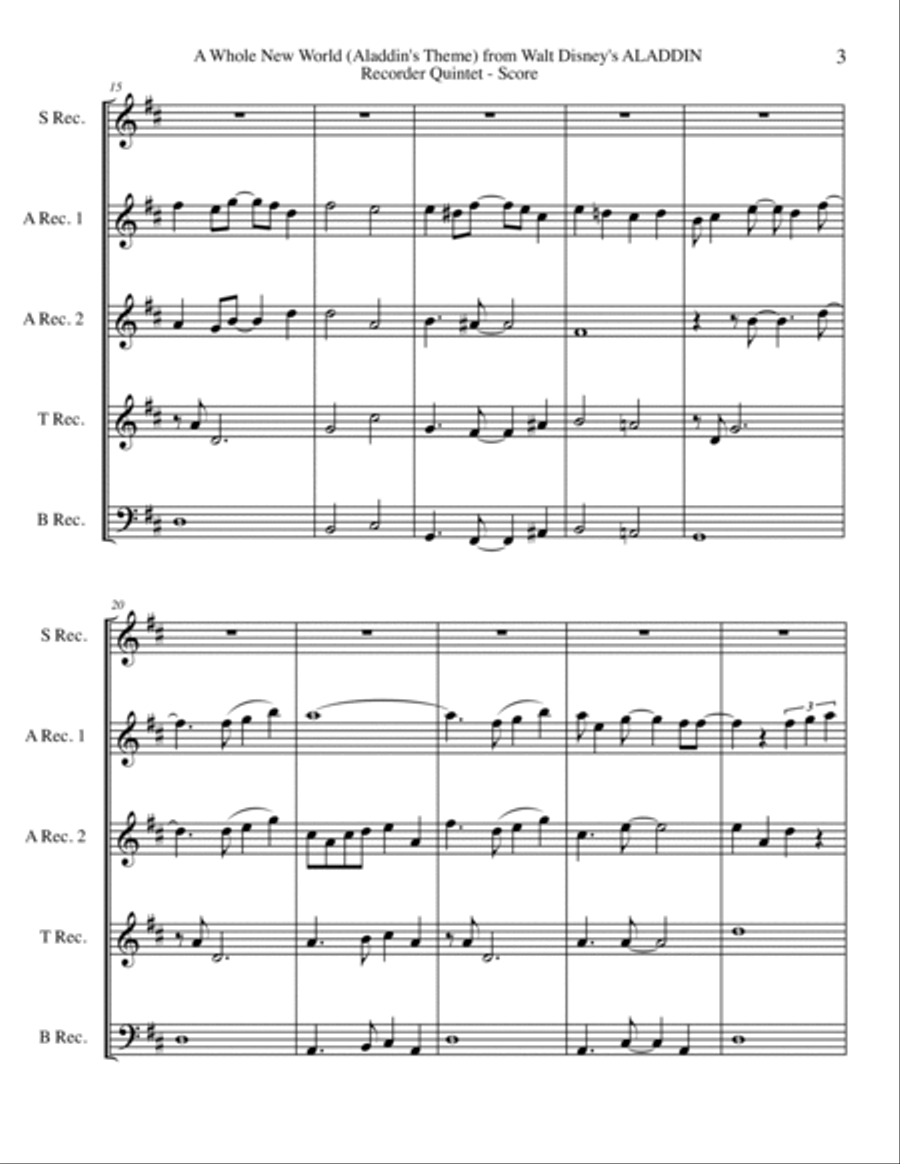 A Whole New World (from 'Aladdin') Small Ensemble scores gallery preview page 3