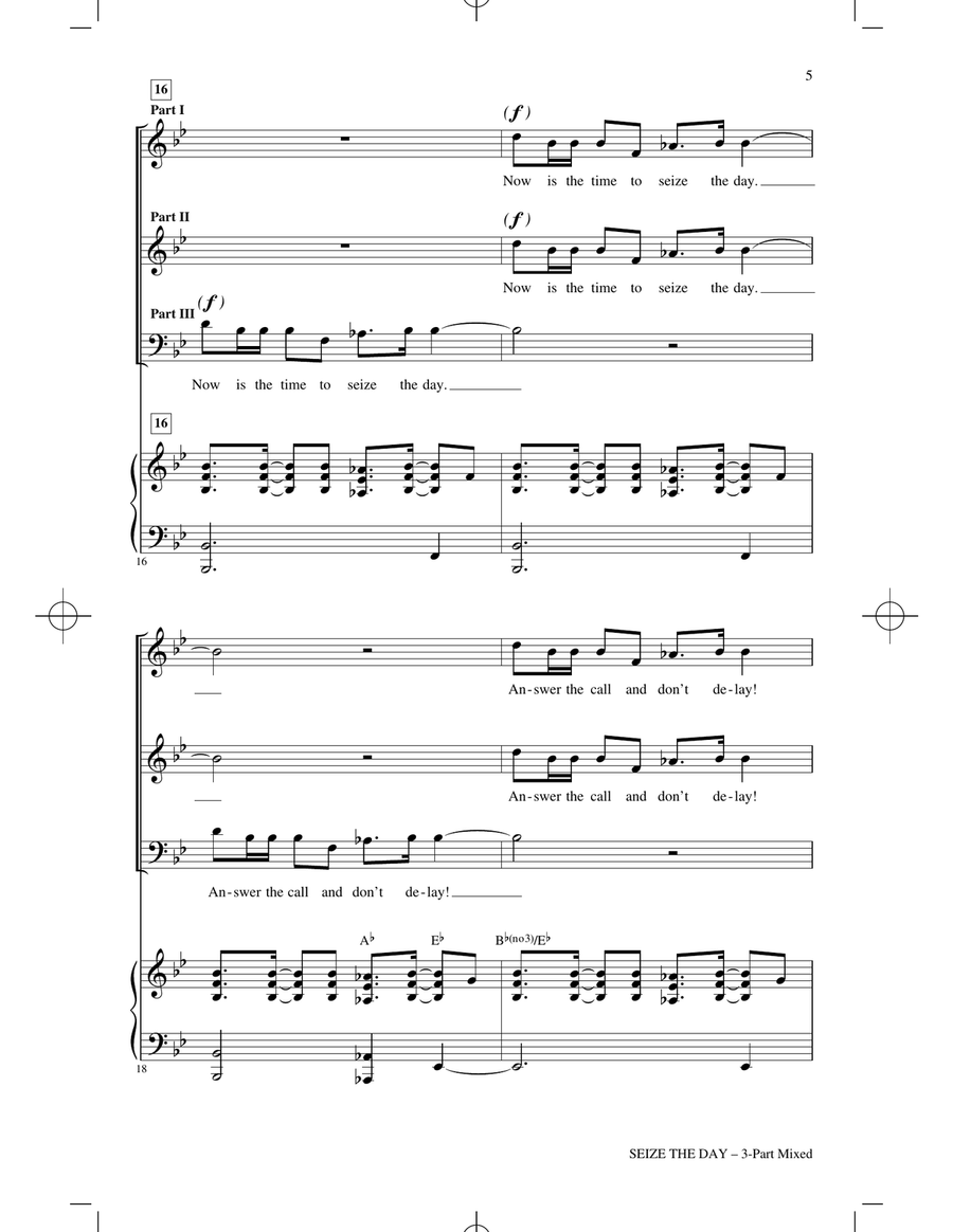 Seize The Day (from Newsies The Musical) (arr. Mac Huff) 3-Part scores gallery preview page 3