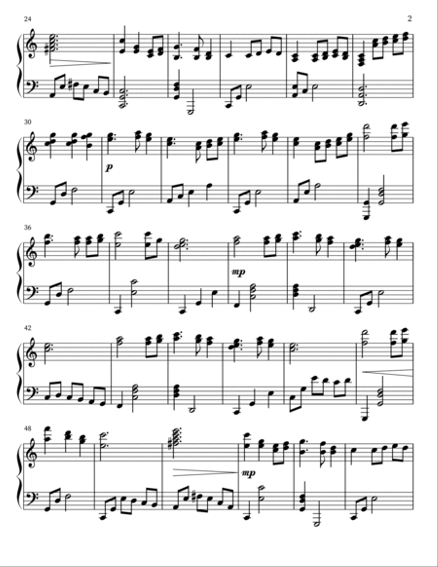 Silent Night Piano Solo scores gallery preview page 2