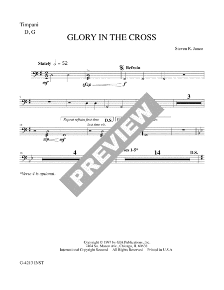 Glory in the Cross - Instrument edition