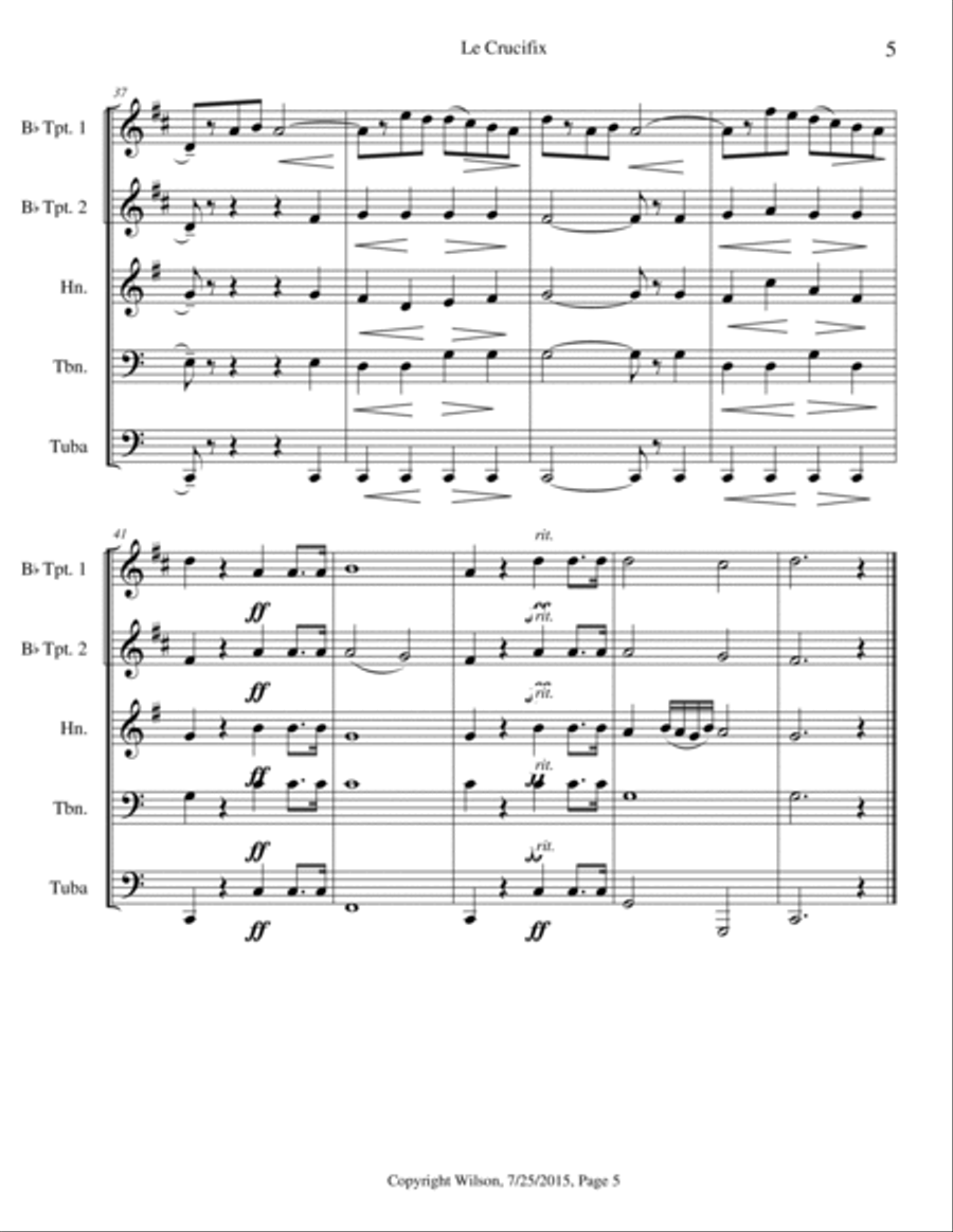 Le Crucifix Le Crucifix Brass Quintet scores gallery preview page 6