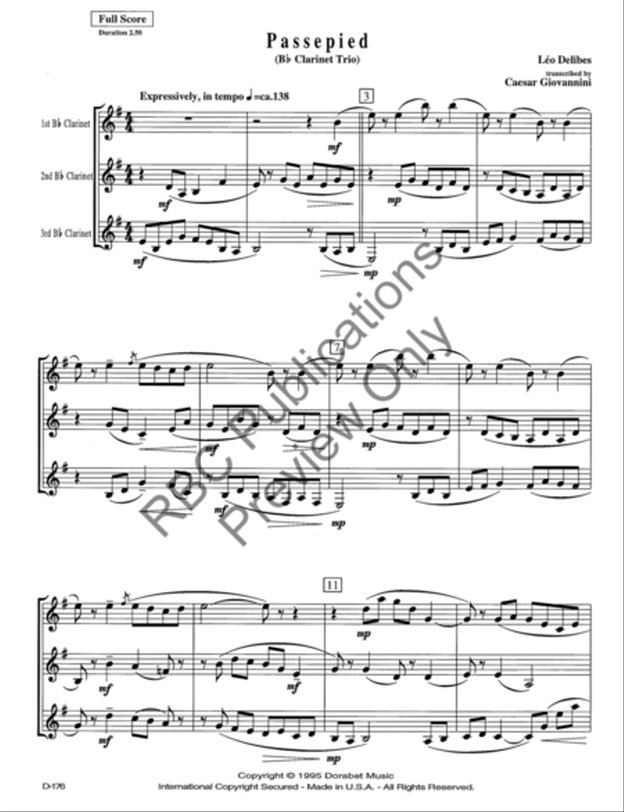Passepied B-Flat Clarinet scores gallery preview page 4