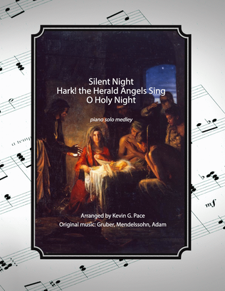 Book cover for Silent Night / Hark! the Herald Angels Sing / O Holy Night - Christmas piano solo medley (2021)