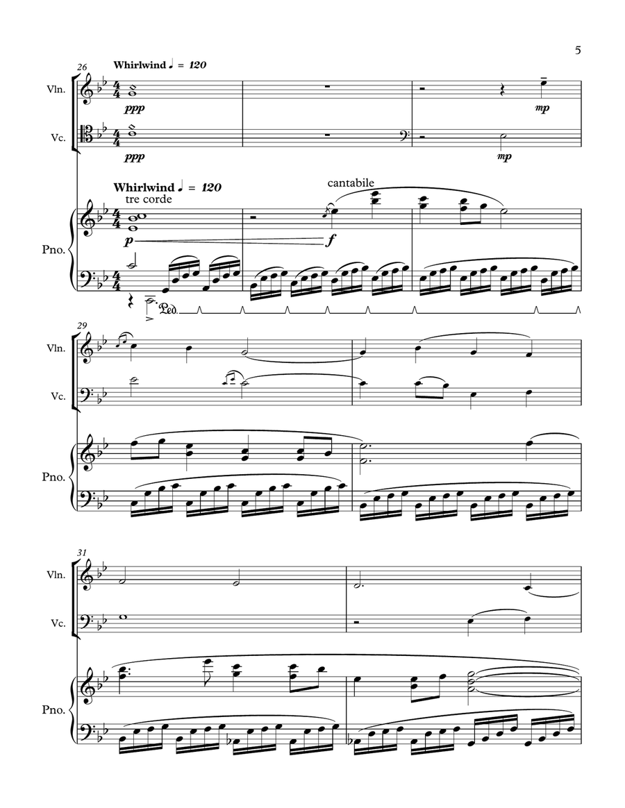 Dream of Spring Peonies Piano Trio scores gallery preview page 5