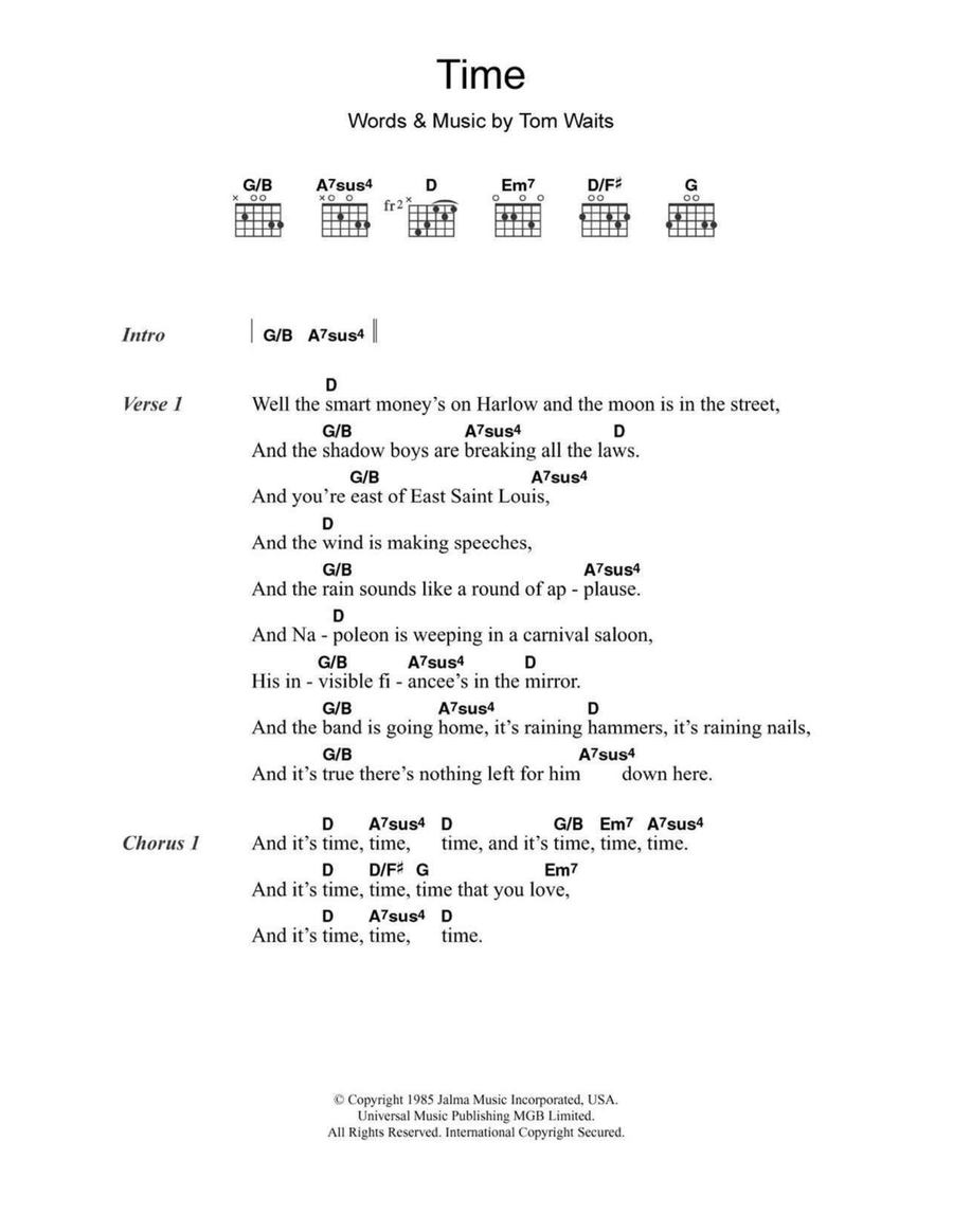 Time Time Easy Guitar scores gallery preview page 1