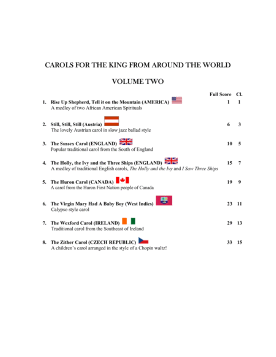 Carols For The King From Around The World, Volume Two Clarinet Solo scores gallery preview page 2