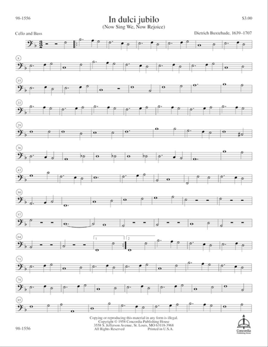 In dulci jubilo / Now Sing We, Now Rejoice (Violoncello) Choir scores gallery preview page 2