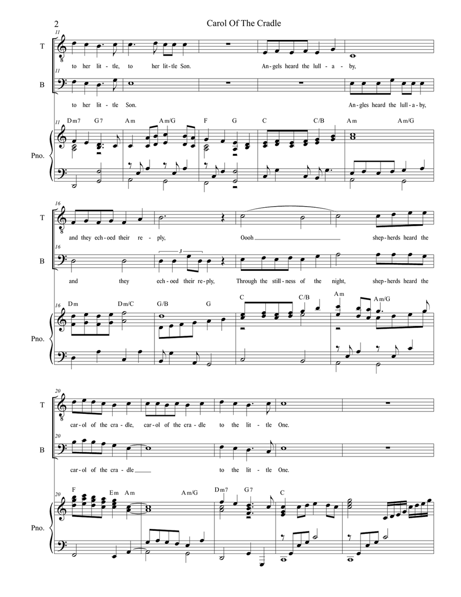Carol Of The Cradle Vocal Duet scores gallery preview page 2