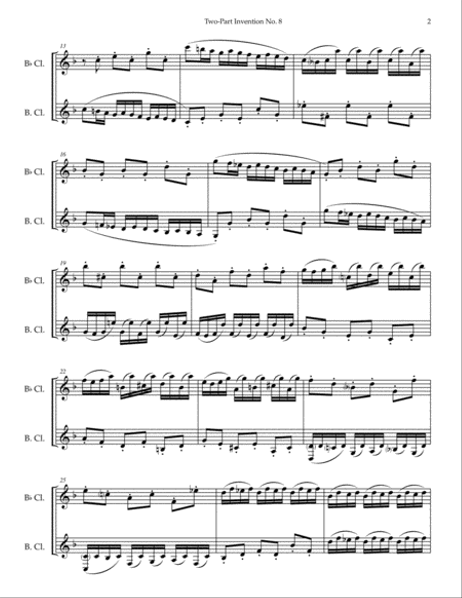 Four Bach Inventions Four Bach Inventions Clarinet Duet scores gallery preview page 3