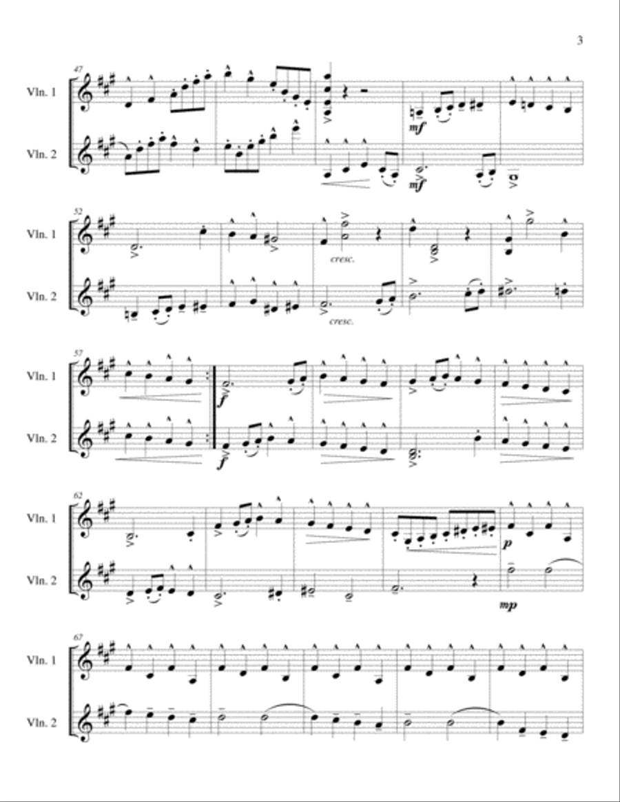 Sonata for Two Violins in F# minor, Op 4 Mvmt 1 Violin scores gallery preview page 3