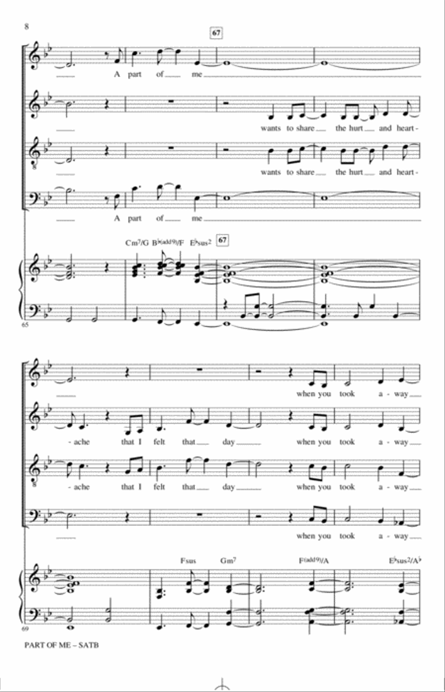 Part Of Me (from Dear Evan Hansen) (arr. Roger Emerson) 4-Part scores gallery preview page 7