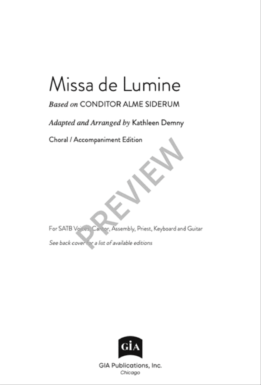 Missa de Lumine 4-Part scores gallery preview page 3