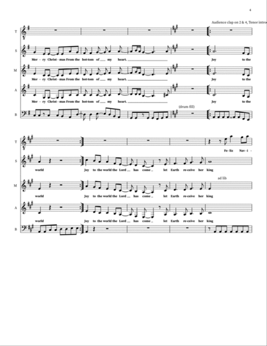 Feliz Navidad Choir scores gallery preview page 4