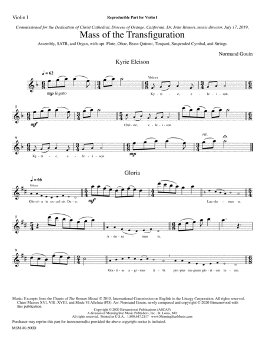 Mass of the Transfiguration (Downloadable String Parts)