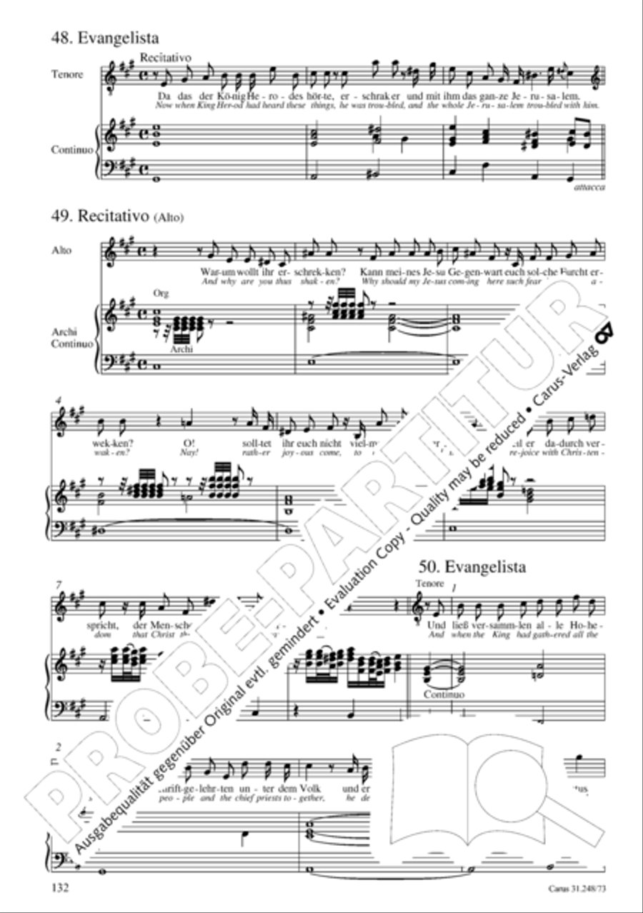 Christmas Oratorio (Weihnachtsoratorium, Teile IV-VI) 4-Part scores gallery preview page 53