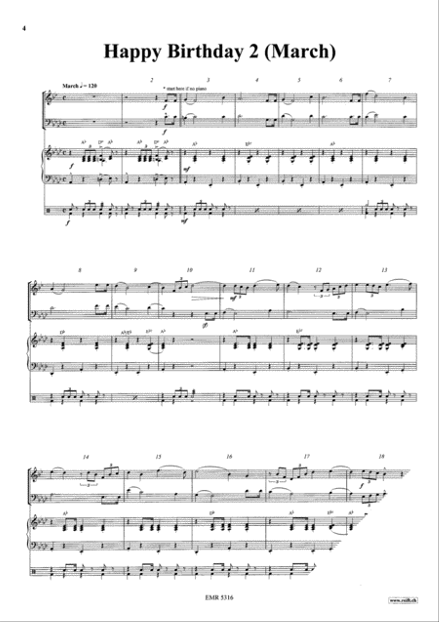 Happy Birthday Brass Ensemble scores gallery preview page 4