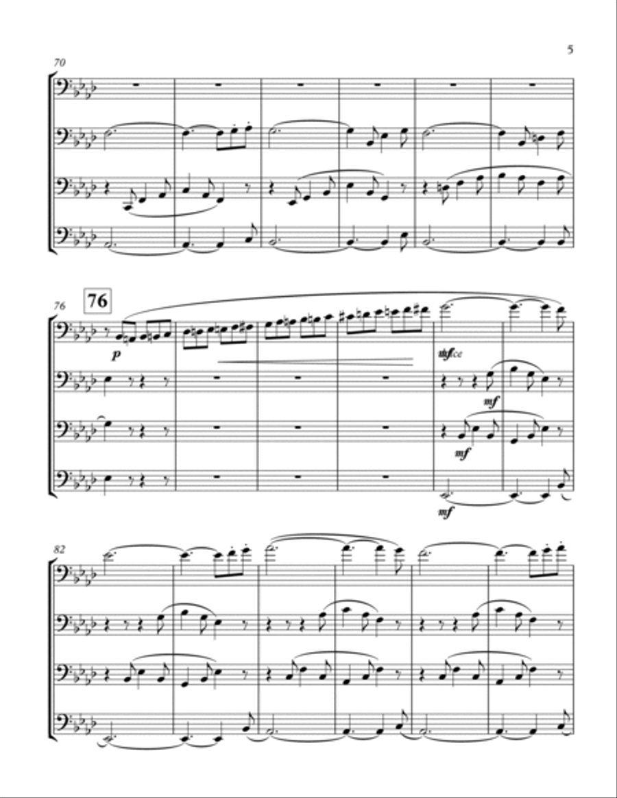 Ramsoe Quartet No 4 mvt 4 Brass Ensemble scores gallery preview page 6