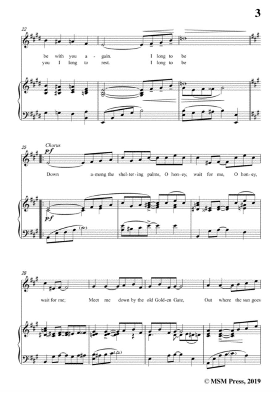 Abe Olman-Down Among the Sheltering Palms,in E Major,for Voice&Piano Voice scores gallery preview page 5