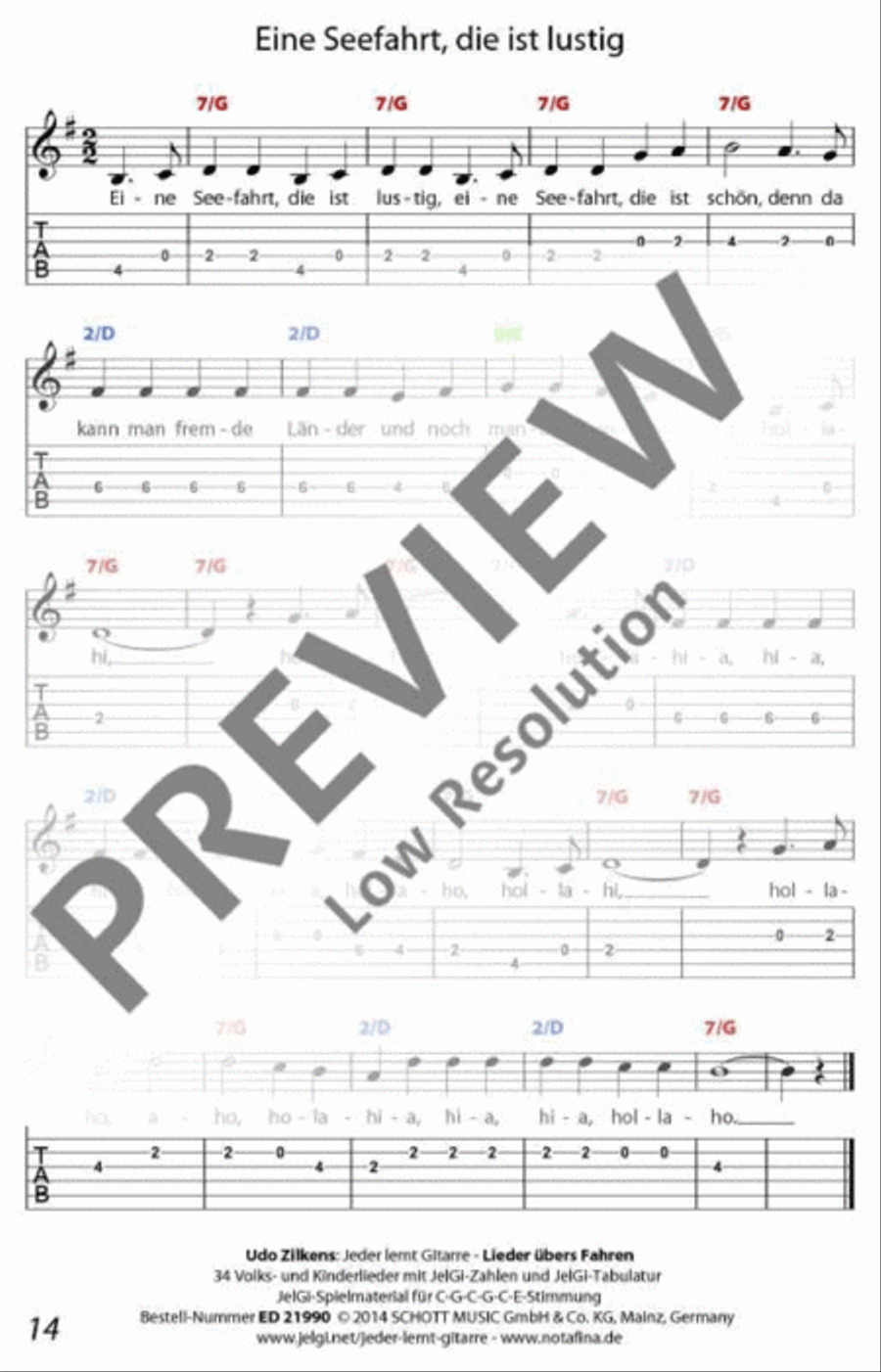 Jeder lernt Gitarre - Lieder übers Fahren Classical Guitar scores gallery preview page 15