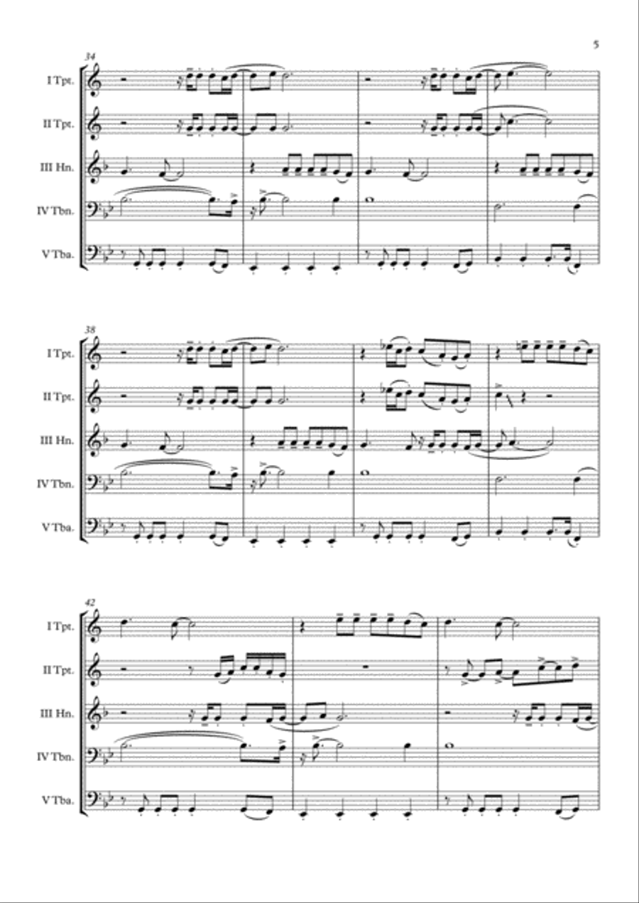 Can't Stop The Feeling from TROLLS Brass Quintet scores gallery preview page 6