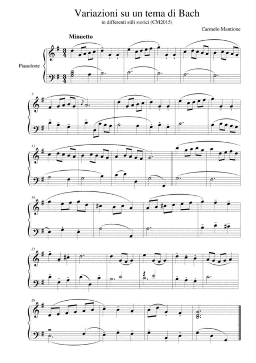 Variazioni su un tema di Bach in differenti stili storici (CM 2015) Small Ensemble scores gallery preview page 3