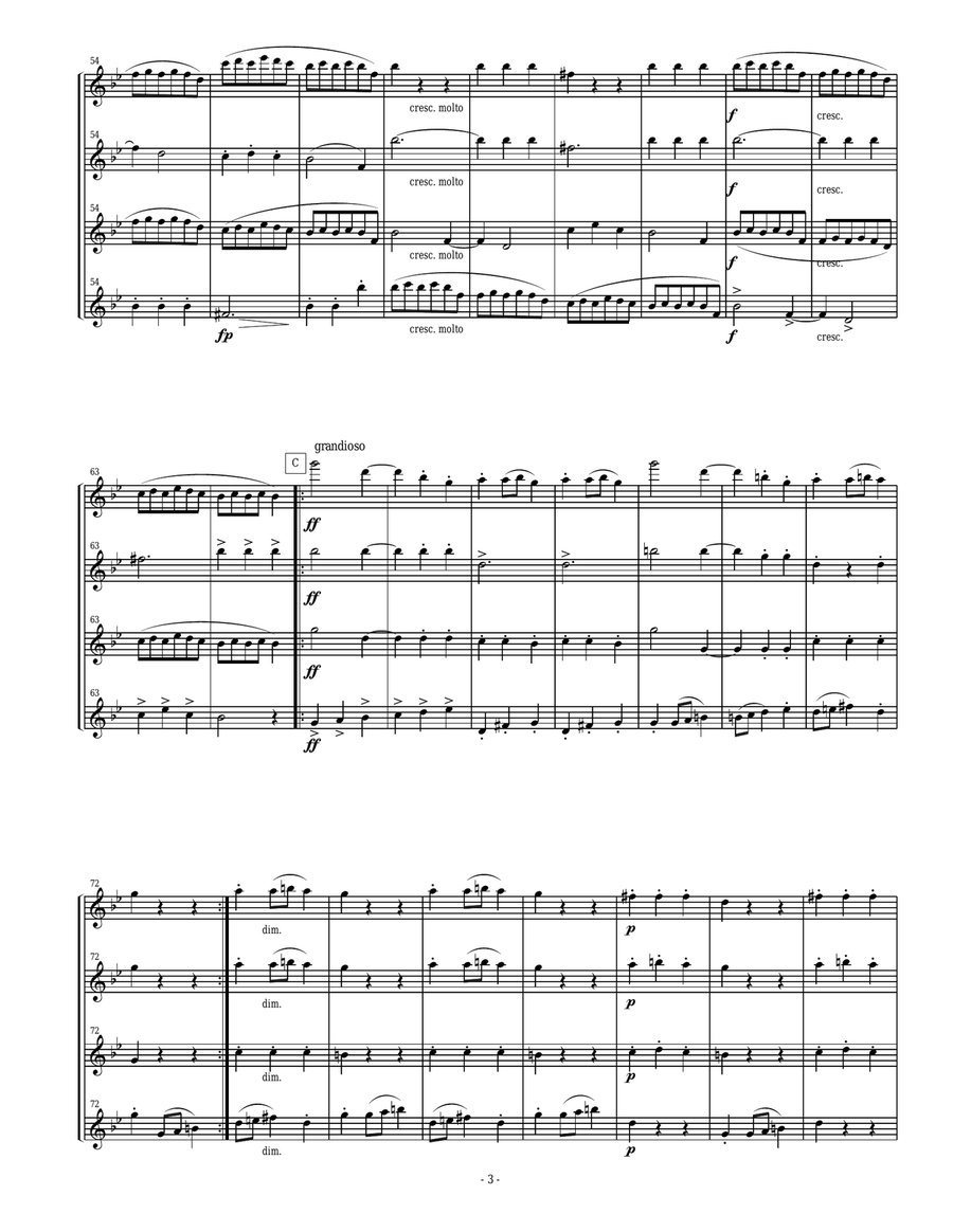 Dvorak Slavonic Dance #8 for Flute Quartet Flute Quartet scores gallery preview page 3