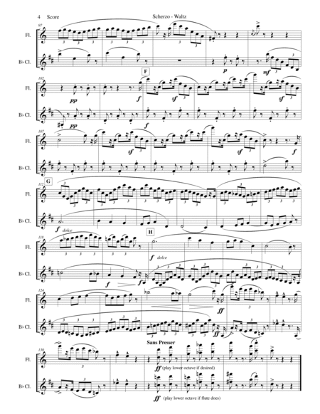 Chabrier - flute and clarinet duet - Scherzo from Suite Pastorale image number null