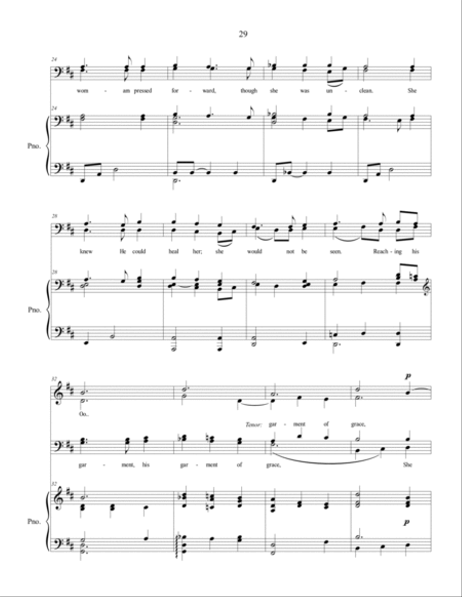 His Garment of Grace, sacred music for SATB choir 4-Part scores gallery preview page 4