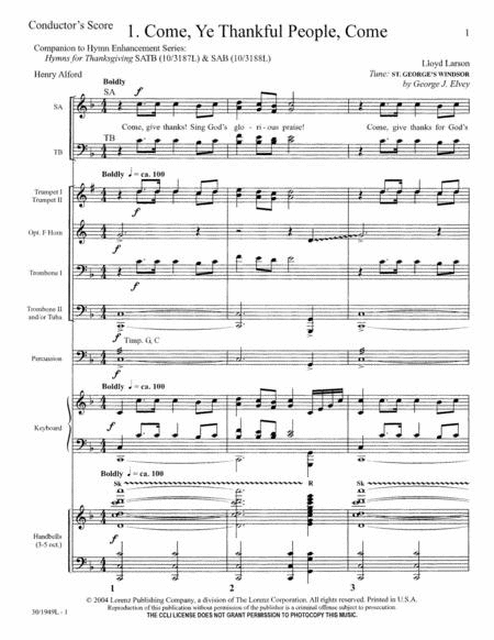 Hymns for Thanksgiving - Brass and Percussion Score and Parts